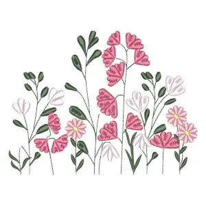 Matriz de bordado Florais coloridas delicada Matriz de bordado Florais coloridas delicada