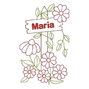 Matriz de bordado Flores em Contorno Matriz de bordado Flores em Contorno