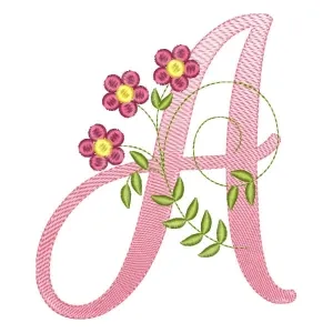 Matriz de bordado alfabeto floral letra a Matriz de bordado alfabeto floral letra a