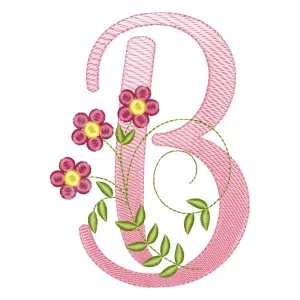 Matriz de bordado alfabeto floral letra b Matriz de bordado alfabeto floral letra b