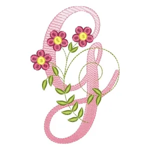 Matriz de bordado alfabeto floral letra g Matriz de bordado alfabeto floral letra g