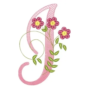 Matriz de bordado alfabeto floral letra i Matriz de bordado alfabeto floral letra i