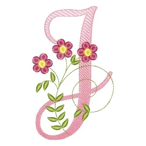 Matriz de bordado alfabeto floral letra j Matriz de bordado alfabeto floral letra j