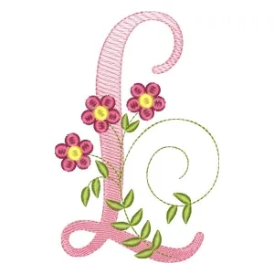 Matriz de bordado alfabeto floral letra l Matriz de bordado alfabeto floral letra l
