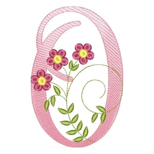 Matriz de bordado alfabeto floral letra o Matriz de bordado alfabeto floral letra o