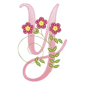 Matriz de bordado alfabeto floral letra y Matriz de bordado alfabeto floral letra y