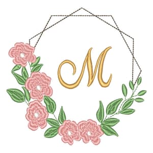 Matriz de bordado Moldura Floral com Iniciais (Pontos Leves) Matriz de bordado Moldura Floral com Iniciais (Pontos Leves)