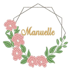 Matriz de bordado Moldura Floral Redwork com Nome (Pontos Leves) Matriz de bordado Moldura Floral Redwork com Nome (Pontos Leves)