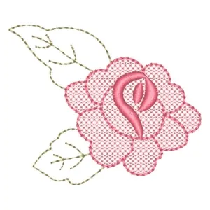 Matriz de bordado Rosinha com Folhas Matriz de bordado Rosinha com Folhas