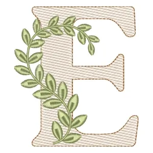 Matriz de bordado Letra E com Ramo Matriz de bordado Letra E com Ramo