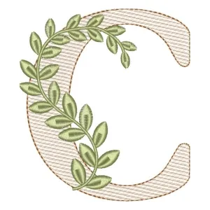 Matriz de bordado Letra C com Ramo Matriz de bordado Letra C com Ramo
