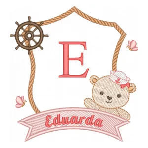 Matriz de bordado Moldura com Ursinha Marinheira (Pontos Leves) Matriz de bordado Moldura com Ursinha Marinheira (Pontos Leves)