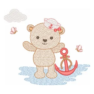 Matriz de bordado Ursinha Marinheira (Pontos Leves) Matriz de bordado Ursinha Marinheira (Pontos Leves)