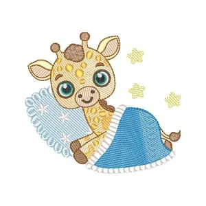 Matriz de bordado Girafa Deitada com Sono Matriz de bordado Girafa Deitada com Sono