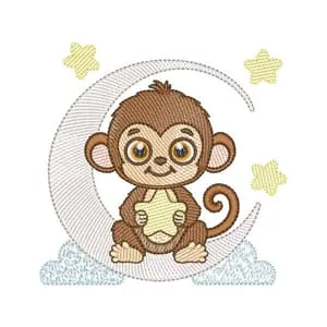 Matriz de bordado Macaquinho na Lua Matriz de bordado Macaquinho na Lua