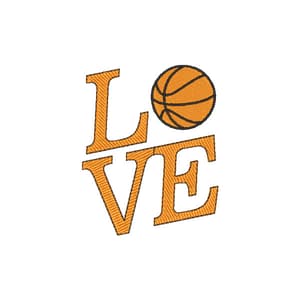 Matriz de bordado Love Basquete Matriz de bordado Love Basquete