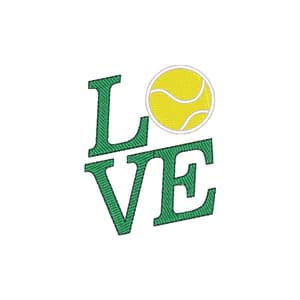 Matriz de bordado Love Tenis Matriz de bordado Love Tenis