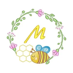 Matriz de bordado Abelha Moldura Inicial Matriz de bordado Abelha Moldura Inicial