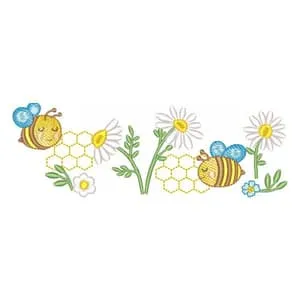 Matriz de bordado Abelhas Barrado Matriz de bordado Abelhas Barrado