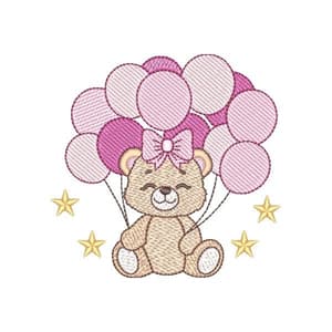 Matriz de bordado Ursinha com Balões (Pontos Leves) Matriz de bordado Ursinha com Balões (Pontos Leves)