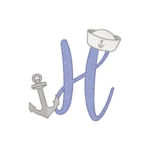 Matriz de bordado H Marinheiro (Pontos Leves) Matriz de bordado H Marinheiro (Pontos Leves)