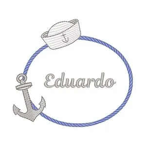 Matriz de bordado Moldura Marinheiro com Nome (Pontos Leves) Matriz de bordado Moldura Marinheiro com Nome (Pontos Leves)