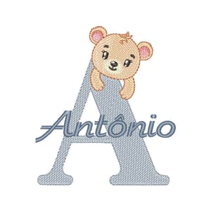 Matriz de bordado Alfabeto Ursinho Letra A (Pontos Leves) Matriz de bordado Alfabeto Ursinho Letra A (Pontos Leves)