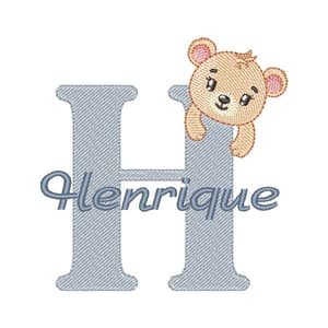 Matriz de bordado Alfabeto Ursinho Letra H (Pontos Leves) Matriz de bordado Alfabeto Ursinho Letra H (Pontos Leves)