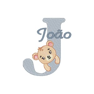 Matriz de bordado Alfabeto Ursinho Letra J (Pontos Leves) Matriz de bordado Alfabeto Ursinho Letra J (Pontos Leves)
