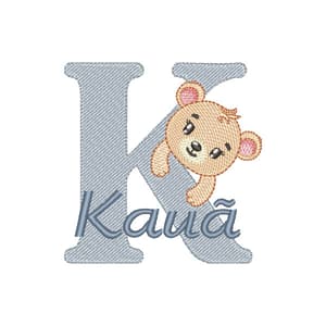 Matriz de bordado Alfabeto Ursinho Letra K (Pontos Leves) Matriz de bordado Alfabeto Ursinho Letra K (Pontos Leves)