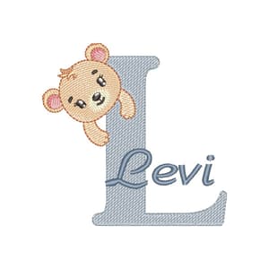 Matriz de bordado Alfabeto Ursinho Letra L (Pontos Leves) Matriz de bordado Alfabeto Ursinho Letra L (Pontos Leves)