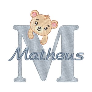 Matriz de bordado Alfabeto Ursinho Letra M (Pontos Leves) Matriz de bordado Alfabeto Ursinho Letra M (Pontos Leves)