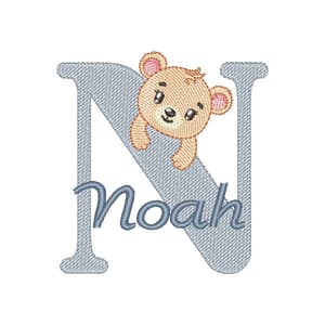 Matriz de bordado Alfabeto Ursinho Letra N (Pontos Leves) Matriz de bordado Alfabeto Ursinho Letra N (Pontos Leves)