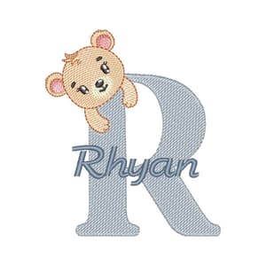 Matriz de bordado Alfabeto Ursinho Letra R (Pontos Leves) Matriz de bordado Alfabeto Ursinho Letra R (Pontos Leves)