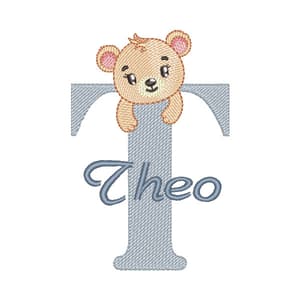 Matriz de bordado Alfabeto Ursinho Letra T (Pontos Leves) Matriz de bordado Alfabeto Ursinho Letra T (Pontos Leves)