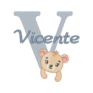 Matriz de bordado Alfabeto Ursinho Letra V (Pontos Leves) Matriz de bordado Alfabeto Ursinho Letra V (Pontos Leves)