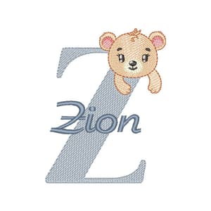 Matriz de bordado Alfabeto Ursinho Letra Z (Pontos Leves) Matriz de bordado Alfabeto Ursinho Letra Z (Pontos Leves)