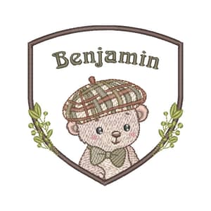 Matriz de bordado Brasão Ursinho Vintage (Pontos Leves) Matriz de bordado Brasão Ursinho Vintage (Pontos Leves)