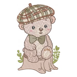 Matriz de bordado Ursinho Vintage no Tronco (Pontos Leves) Matriz de bordado Ursinho Vintage no Tronco (Pontos Leves)