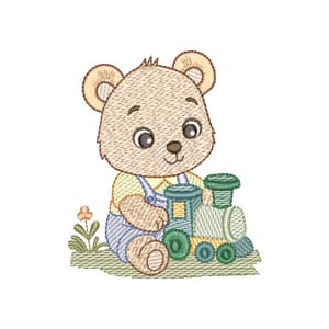 Matriz de bordado Ursinho com Trenzinho (Pontos Leves) Matriz de bordado Ursinho com Trenzinho (Pontos Leves)