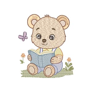 Matriz de bordado Ursinho Lendo (Pontos Leves) Matriz de bordado Ursinho Lendo (Pontos Leves)