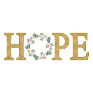 Matriz de bordado Palavra Hope Decorativa Matriz de bordado Palavra Hope Decorativa