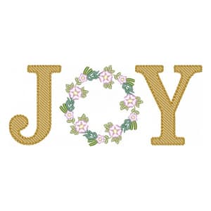 Matriz de bordado Palavra Joy Decorativa Matriz de bordado Palavra Joy Decorativa