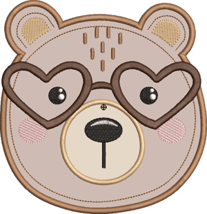 Matriz de bordado Urso de Óculos (Aplique) Matriz de bordado Urso de Óculos (Aplique)