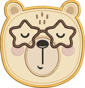 Matriz de bordado Urso de Óculos (Aplique) Matriz de bordado Urso de Óculos (Aplique)