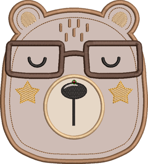 Matriz de bordado Urso de Óculos (Aplique) Matriz de bordado Urso de Óculos (Aplique)