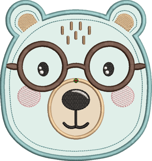 Matriz de bordado Urso de Óculos (Aplique) Matriz de bordado Urso de Óculos (Aplique)