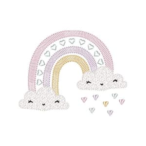 Matriz de bordado Matriz de Bordado Arco-íris com Coração (Pontos Leves) Matriz de bordado Matriz de Bordado Arco-íris com Coração (Pontos Leves)