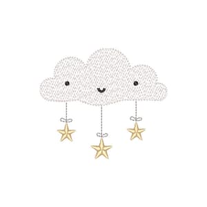 Matriz de bordado Nuvem com Estrelas (Pontos Leves) Matriz de bordado Nuvem com Estrelas (Pontos Leves)