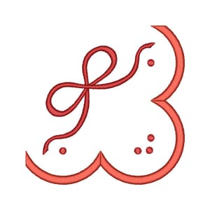 Matriz de bordado Canto Barrinha Poa e Laço (Aplique) Matriz de bordado Canto Barrinha Poa e Laço (Aplique)